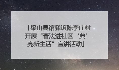 梁山县馆驿镇陈李庄村开展“普法进社区‘典’亮新生活”宣讲活动