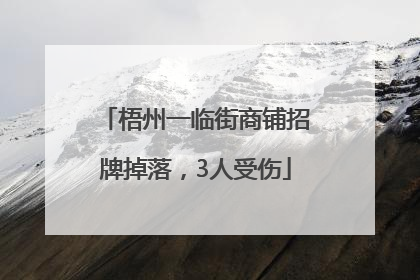 梧州一临街商铺招牌掉落，3人受伤