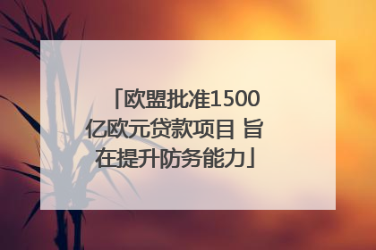 欧盟批准1500亿欧元贷款项目 旨在提升防务能力