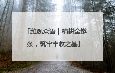 潍观众语｜精耕全链条，筑牢丰收之基