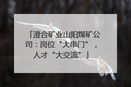 澄合矿业山阳煤矿公司：岗位“大串门”，人才“大交流”