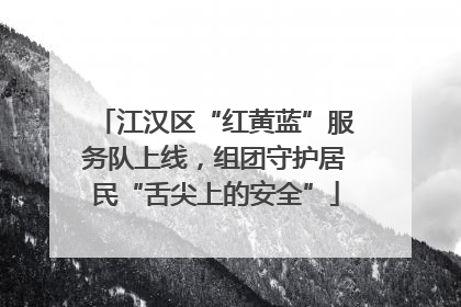 江汉区“红黄蓝”服务队上线，组团守护居民“舌尖上的安全”