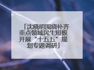 沈晓明围绕补齐重点领域民生短板开展“十五五”规划专题调研