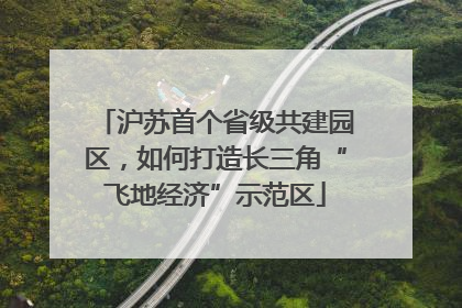 沪苏首个省级共建园区，如何打造长三角“飞地经济”示范区