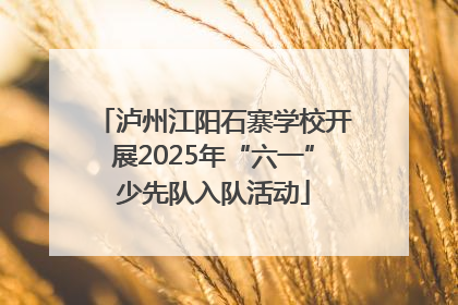 泸州江阳石寨学校开展2025年“六一”少先队入队活动