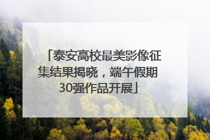 泰安高校最美影像征集结果揭晓，端午假期30强作品开展