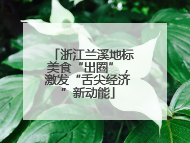 浙江兰溪地标美食“出圈”，激发“舌尖经济”新动能