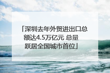 深圳去年外贸进出口总额达4.5万亿元 总量跃居全国城市首位