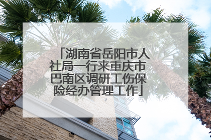 湖南省岳阳市人社局一行来重庆市巴南区调研工伤保险经办管理工作