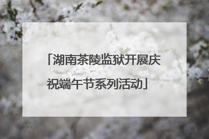 湖南茶陵监狱开展庆祝端午节系列活动
