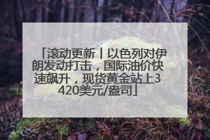 滚动更新丨以色列对伊朗发动打击，国际油价快速飙升，现货黄金站上3420美元/盎司