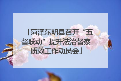 菏泽东明县召开“五督联动”提升法治督察质效工作动员会
