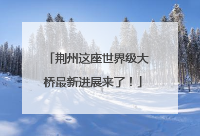 荆州这座世界级大桥最新进展来了！