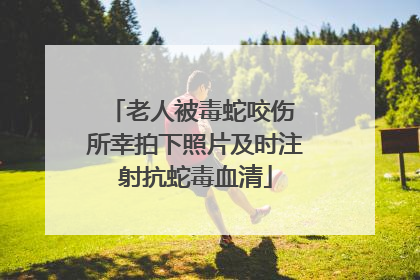 老人被毒蛇咬伤 所幸拍下照片及时注射抗蛇毒血清