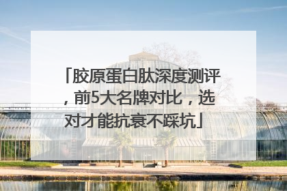 胶原蛋白肽深度测评，前5大名牌对比，选对才能抗衰不踩坑