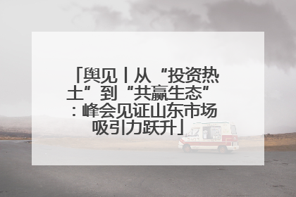舆见丨从“投资热土”到“共赢生态”：峰会见证山东市场吸引力跃升