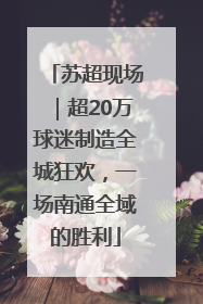 苏超现场｜超20万球迷制造全城狂欢，一场南通全域的胜利