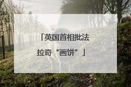英国首相批法拉奇“画饼”
