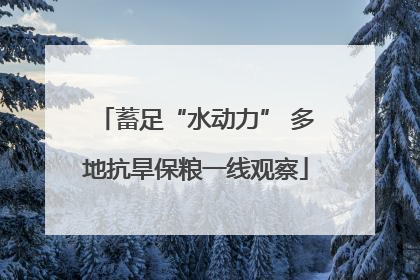 蓄足“水动力” 多地抗旱保粮一线观察