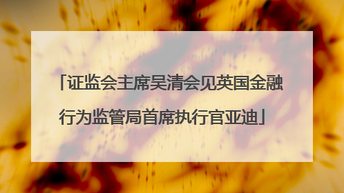 证监会主席吴清会见英国金融行为监管局首席执行官亚迪