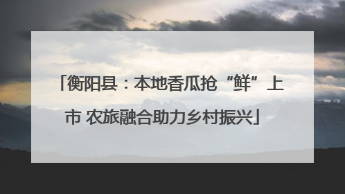 衡阳县：本地香瓜抢“鲜”上市 农旅融合助力乡村振兴