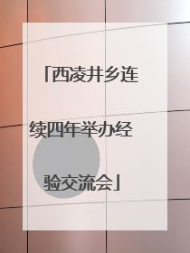 西凌井乡连续四年举办经验交流会