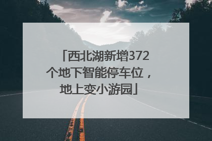 西北湖新增372个地下智能停车位，地上变小游园