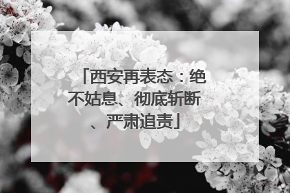 西安再表态：绝不姑息、彻底斩断、严肃追责