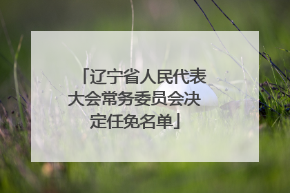 辽宁省人民代表大会常务委员会决定任免名单