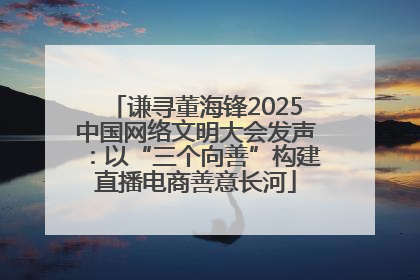 谦寻董海锋2025中国网络文明大会发声：以“三个向善”构建直播电商善意长河