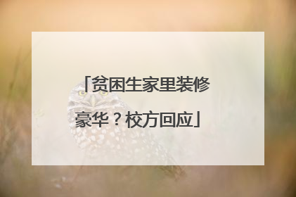贫困生家里装修豪华？校方回应