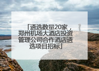 遴选数量20家，郑州机场大酒店投资管理公司合作酒店遴选项目招标