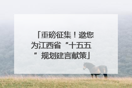重磅征集！邀您为江西省“十五五”规划建言献策
