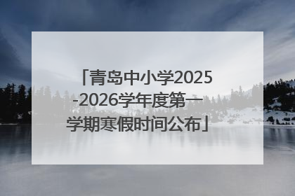 青岛中小学2025-2026学年度第一学期寒假时间公布