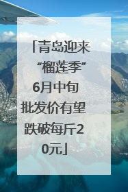 青岛迎来“榴莲季” 6月中旬批发价有望跌破每斤20元