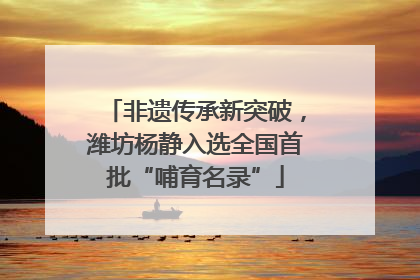 非遗传承新突破，潍坊杨静入选全国首批“哺育名录”