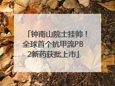 钟南山院士挂帅！全球首个抗甲流PB2新药获批上市