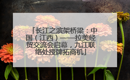 长江之滨架桥梁：中国（江西）——拉美经贸交流会启幕，九江联络处授牌拓商机