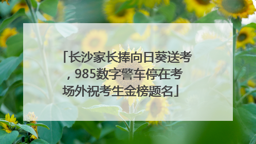 长沙家长捧向日葵送考，985数字警车停在考场外祝考生金榜题名
