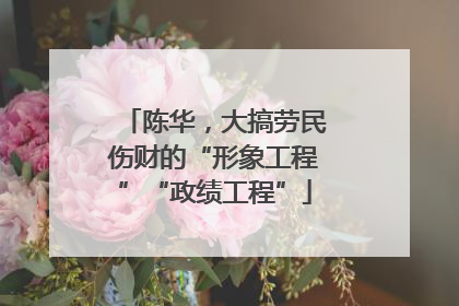 陈华，大搞劳民伤财的“形象工程”“政绩工程”