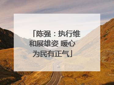陈强：执行维和展雄姿 暖心为民有正气