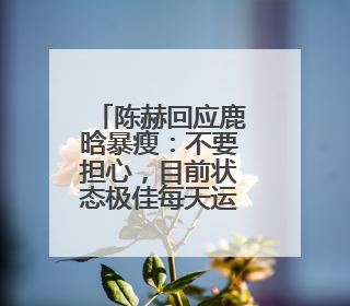 陈赫回应鹿晗暴瘦：不要担心，目前状态极佳每天运动
