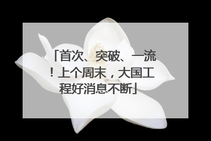 首次、突破、一流！上个周末，大国工程好消息不断