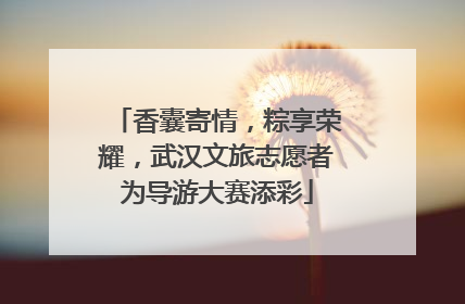 香囊寄情，粽享荣耀，武汉文旅志愿者为导游大赛添彩