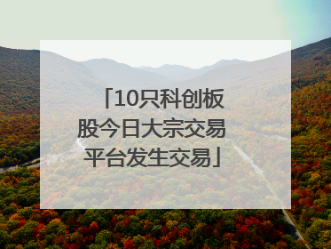 10只科创板股今日大宗交易平台发生交易