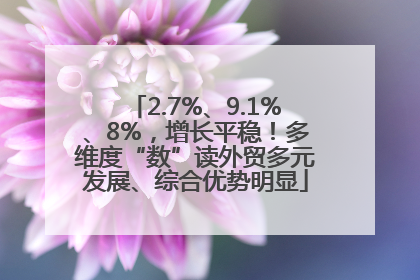 2.7%、9.1%、8%，增长平稳！多维度“数”读外贸多元发展、综合优势明显