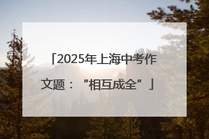 2025年上海中考作文题：“相互成全”