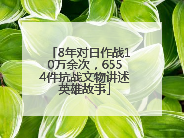8年对日作战10万余次，6554件抗战文物讲述英雄故事
