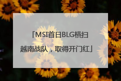 MSI首日BLG横扫越南战队，取得开门红